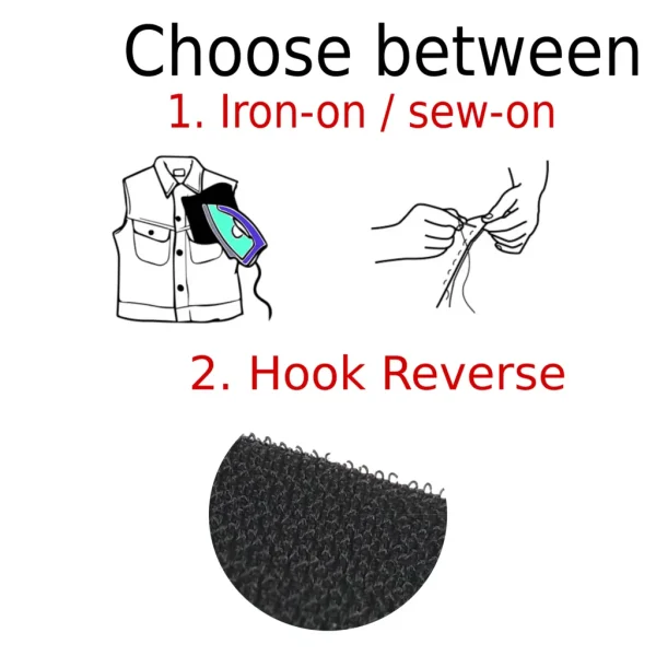 Choose between Iron on / Sew on and Hook backing for your Embroidered Patch