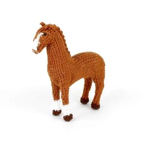 Brown Horse Amigurumi over white background