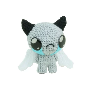 Binding of Isaac Apollyon Crochet Amigurumi over white background