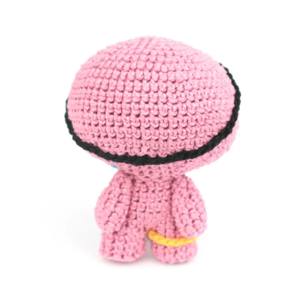 Binding of Isaac Cain Crochet Amigurumi back view over white background