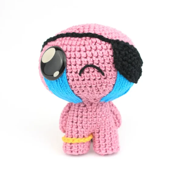 Binding of Isaac Cain Crochet Amigurumi over white background