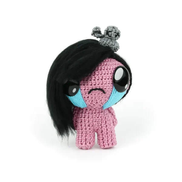 Binding of Isaac Eve Crochet Amigurumi front view over white background