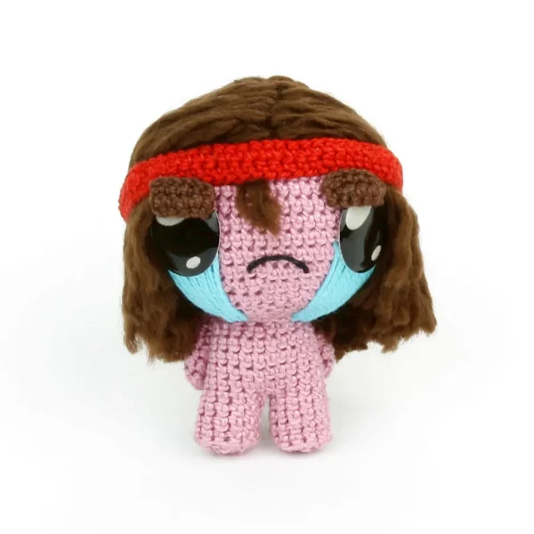 Binding of Isaac Samson Crochet Amigurumi over white background