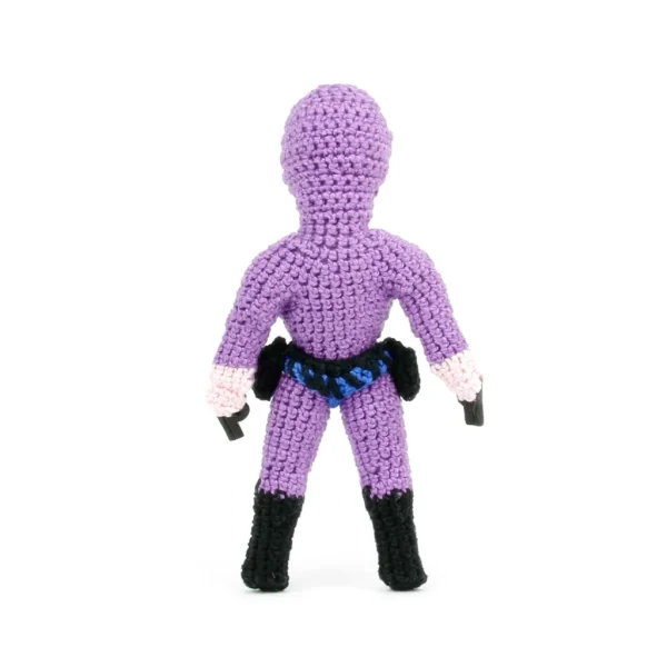 The Phantom Crochet Amigurumi back view over white background