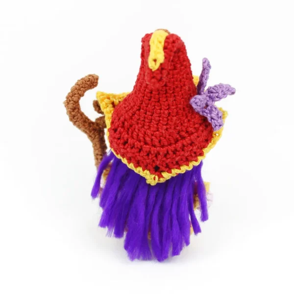 League of Legends Lulu Crochet Amigurumi back view over white background