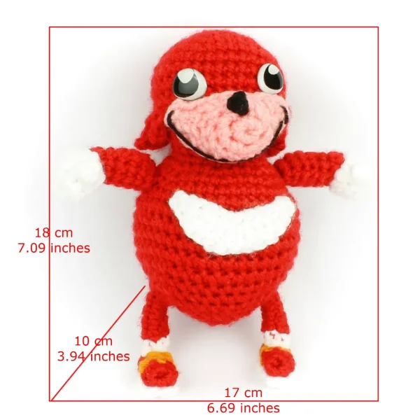 Ugandan Knuckles XL Crochet Amigurumi measurements