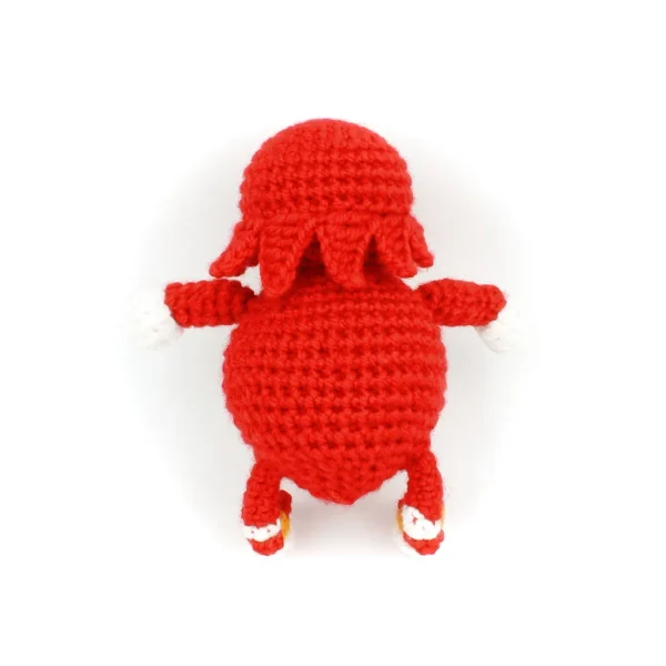 Ugandan Knuckles XL Crochet Amigurumi back view over white background