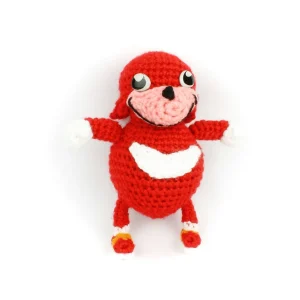 Ugandan Knuckles XL Crochet Amigurumi over white background