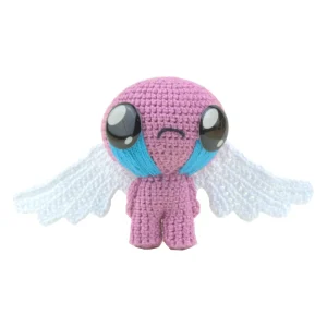 Winged Isaac Crochet Amigurumi front view over white background