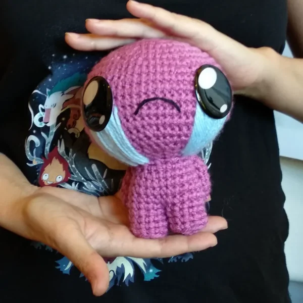 Isaac XL Crochet Amigurumi on holding hand