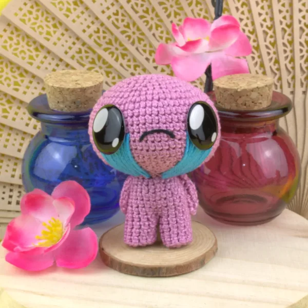 Pink Isaac Crochet Amigurumi with Flowers