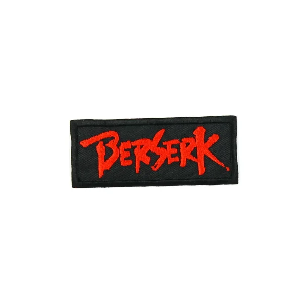 Berserk Logo Embroidered Patch Red and Black on White Background