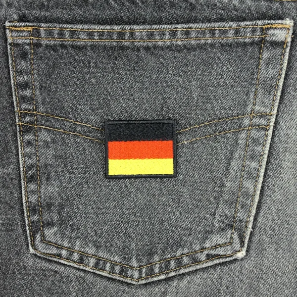 Germany Flag Embroidered Patch on black jeans