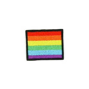 LGBTQ+ Flag Embroidered Patch over white background