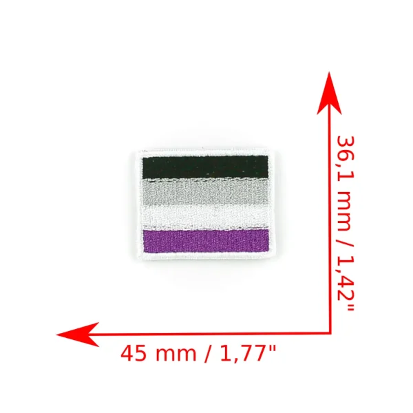 Asexual Flag Embroidered Patch measurements