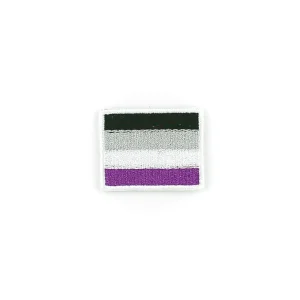 Asexual Flag Embroidered Patch over white background