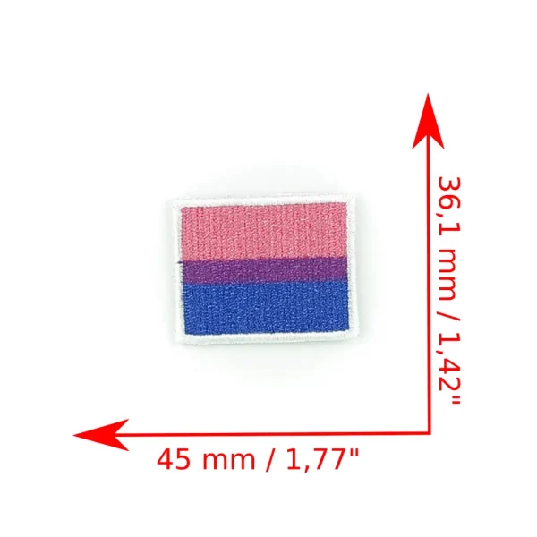 Bisexual Flag Embroidered Patch measurements