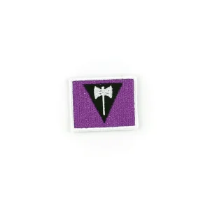 Lesbian Labrys Flag Embroidered Patch over white background