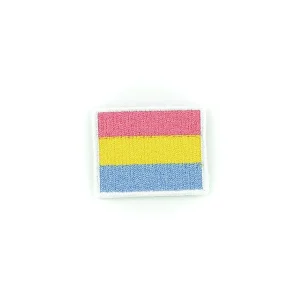 Pansexual Flag Embroidered Patch over white background