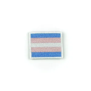 Transgender Flag Embroidered Patch over white background