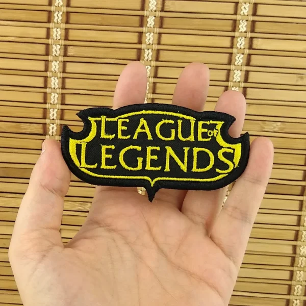 Black LoL Embroidered Patch Keague of Legends Logo on holding hand