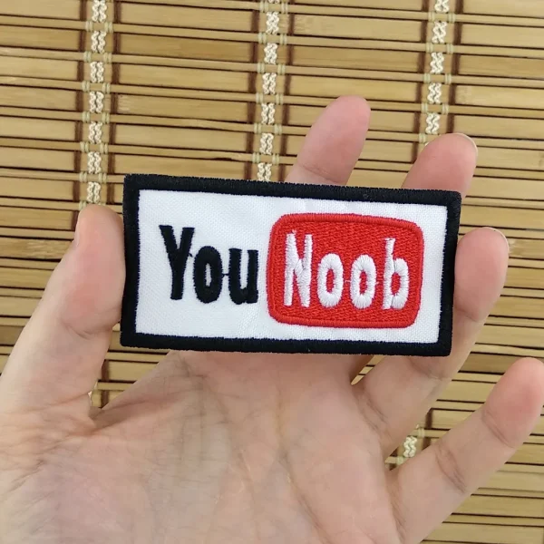 You Noob Embroidered Patch on holding hand