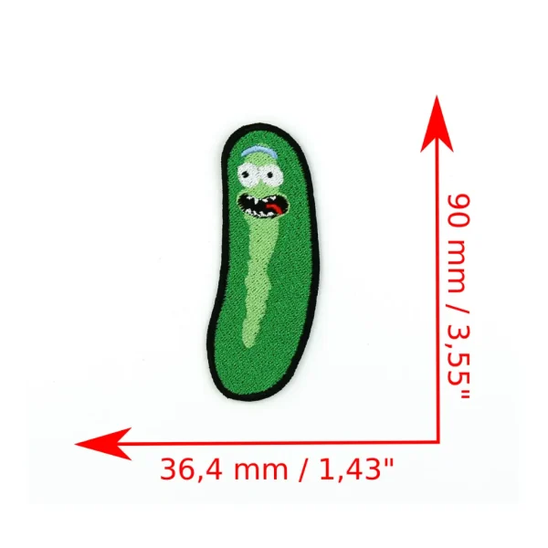 Pickle Rick Embroidered Patch measurements