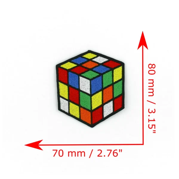 Puzzle Rubik's Cube Embroidered Patch measurements