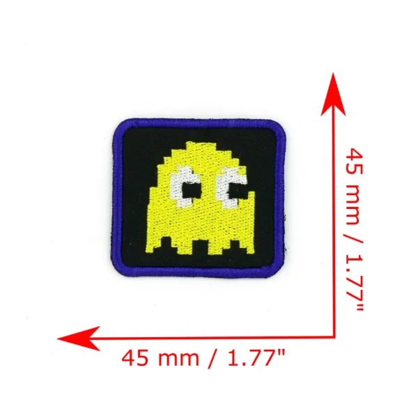 Yellow Pixel Ghost Embroidered Patch measurements