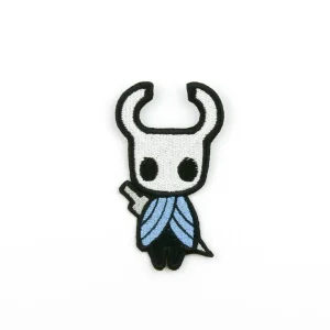 Hollow Knight The Knight Embroidered Patch over white background
