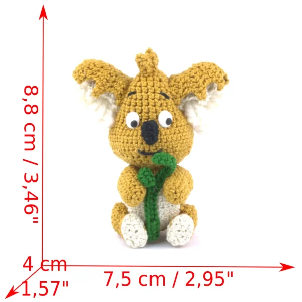 Mofli Koala Crochet Amigurumi Measurements