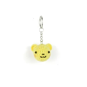 Yellow Keroberos Kawaii Squirrel Keychain over white background