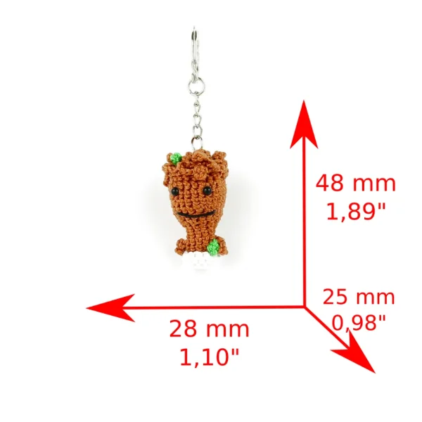 Groot Baby Plant Keychain measurements