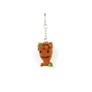 Groot Baby Plant Keychain over white background