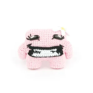 Super Meat Boy Bandage Girl Crochet Amigurumi front view over white background