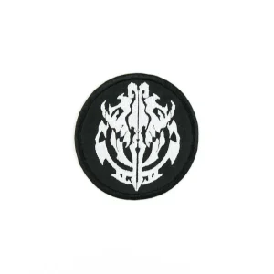 Tribal Sword Embroidered Patch over white background