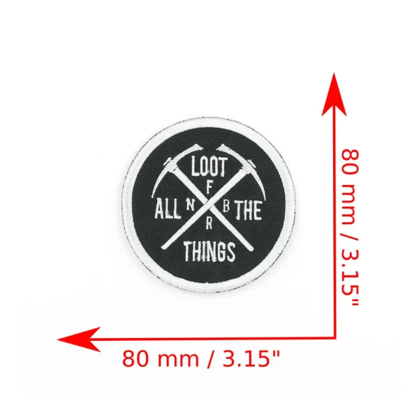 Loot All Things Embroidered Patch measurements