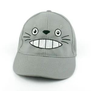 Totoro Kawaii Rabbit Embroidered Cap over white background