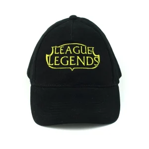 League of Legends Black Lol Embroidered Cap over white background