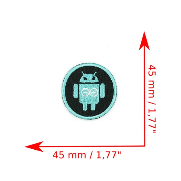 Android Arduino Embroidered Patch measurements