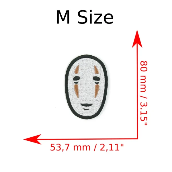 medium Anime Fantasy Mask Embroidered Patch measurements