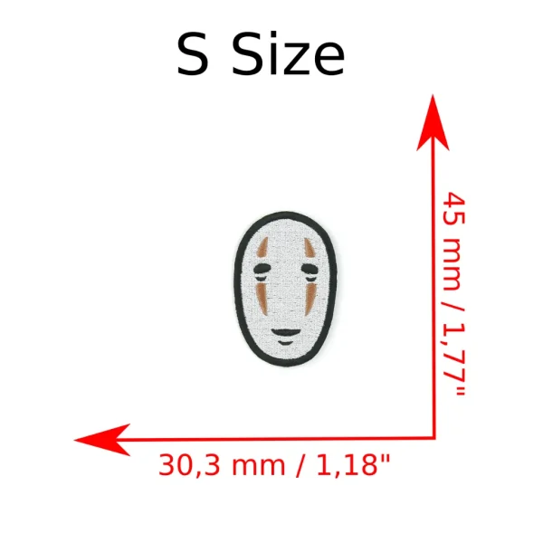 small Anime Fantasy Mask Embroidered Patch measurements