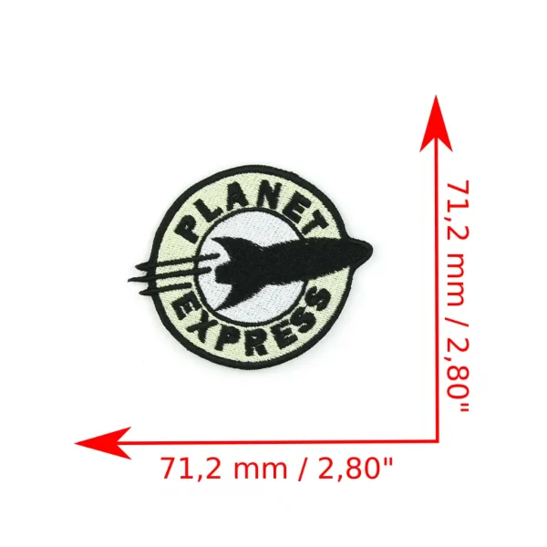 Planet Express Embroidered Patch measurements