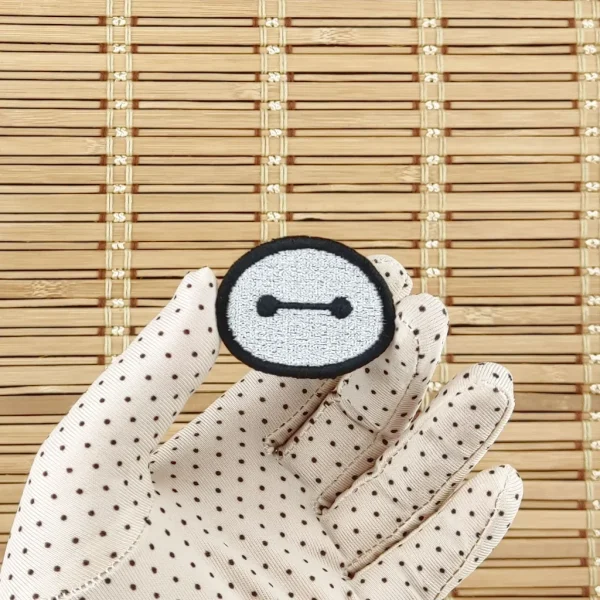 Small Baymax Kawaii Robot Embroidered Patch on holding hand