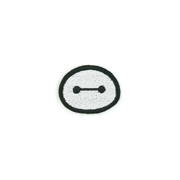 Small Baymax Kawaii Robot Embroidered Patch over white background