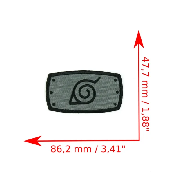 Naruto Anime Leaf Headband Embroidered Patch measurements