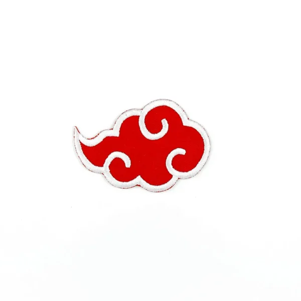 Akatsuki Red Cloud Embroidered Patch over white background