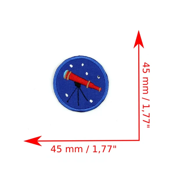 Scout Telescope Embroidered Patch measurements