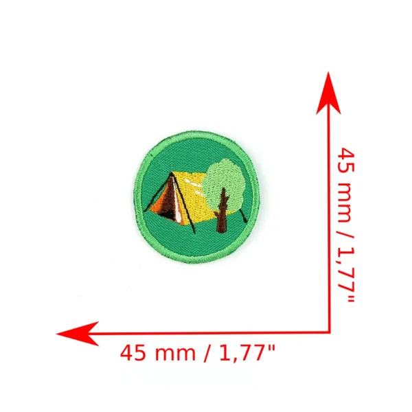 Scout Tent Embroidered Patch measurements