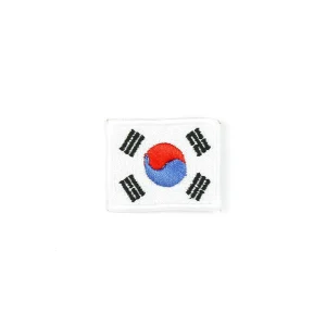 South Korea Flag Embroidered Patch over white background